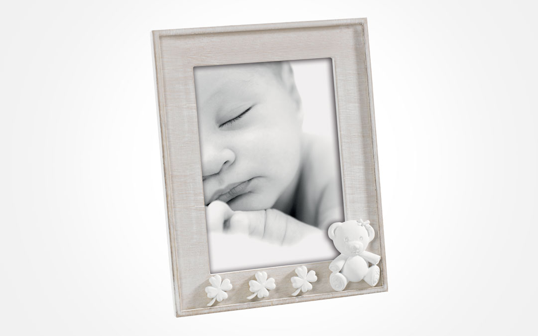 Portafoto legno bianco con passepartout - | Ecom